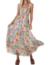 Spell Boheme Strappy Maxi Spring Dress In Floral In Multi