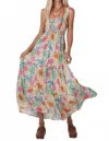 Spell Boheme Strappy Maxi Spring Dress In Floral In Multi