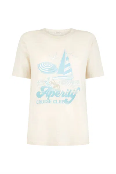 Spell Cruise Club Tee In Antique White In Beige