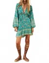 Spell Eysian Tunic Dress In Jade In Blue