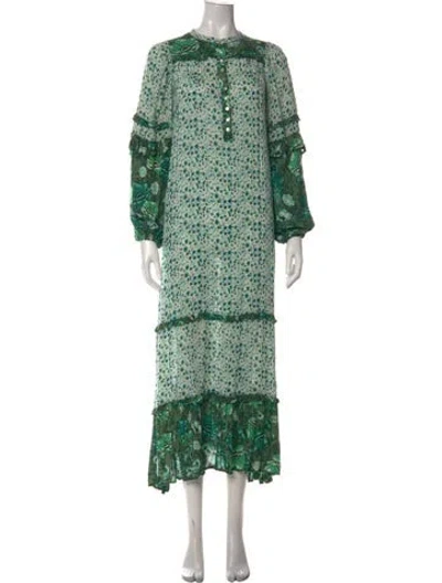Pre-owned Spell Floral Print Long Dress