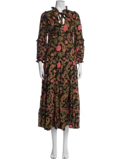 Pre-owned Spell Floral Print Long Dress In Multi