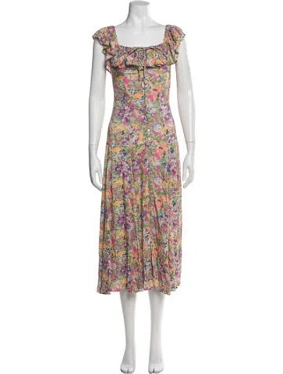 Pre-owned Spell Floral Print Long Dress In Multi