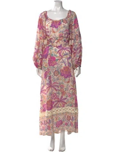 Pre-owned Spell Floral Print Long Dress W/ Tags In Pink