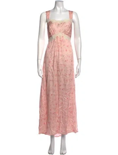 Pre-owned Spell Floral Print Long Dress W/ Tags In Pink
