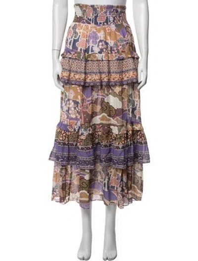 Pre-owned Spell Floral Print Long Skirt In Multicolor