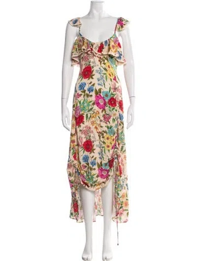 Pre-owned Spell Floral Print Midi Length Dress In Multi