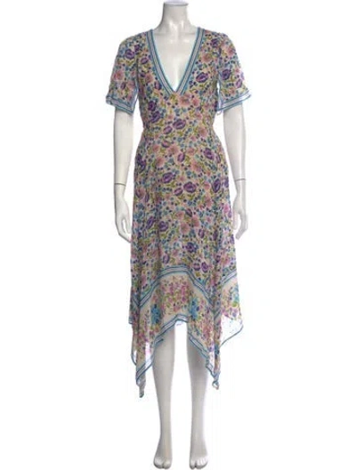 Pre-owned Spell Floral Print Midi Length Dress In Multicolor