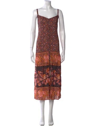 Pre-owned Spell Floral Print Midi Length Dress In Multicolor