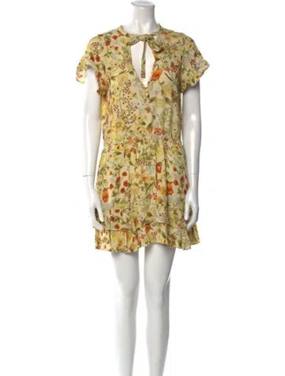 Pre-owned Spell Floral Print Mini Dress