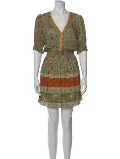 Pre-owned Spell Floral Print Mini Dress In Green