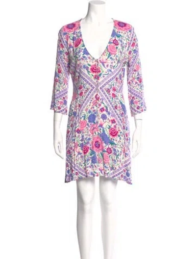 Pre-owned Spell Floral Print Mini Dress In Multi