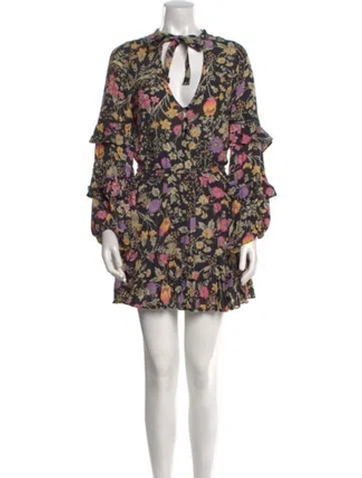 Pre-owned Spell Floral Print Mini Dress In Multi