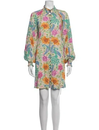 Pre-owned Spell Floral Print Mini Dress In Multicolor
