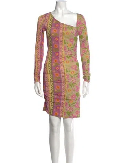 Pre-owned Spell Floral Print Mini Dress In Pink