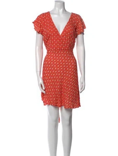 Pre-owned Spell Floral Print Mini Dress In Red