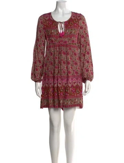 Pre-owned Spell Floral Print Mini Dress In Red