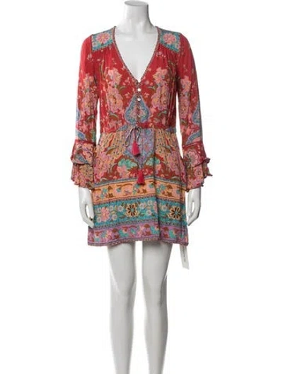 Pre-owned Spell Floral Print Mini Dress In Red