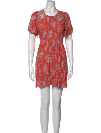 Pre-owned Spell Floral Print Mini Dress In Red