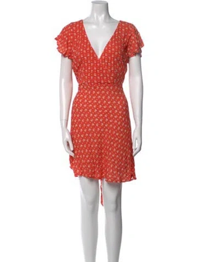Pre-owned Spell Floral Print Mini Dress W/ Tags In Red