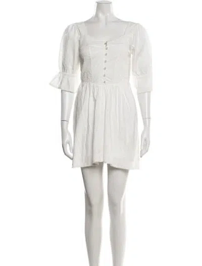 Pre-owned Spell Floral Print Mini Dress In White