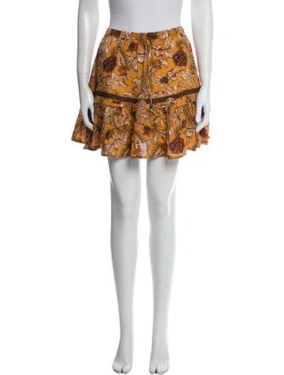 Pre-owned Spell Floral Print Mini Skirt In Multi