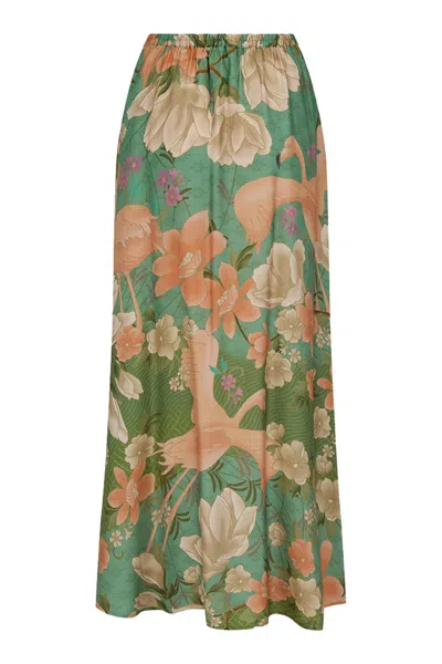 Spell Floridian Maxi Skirt In Green