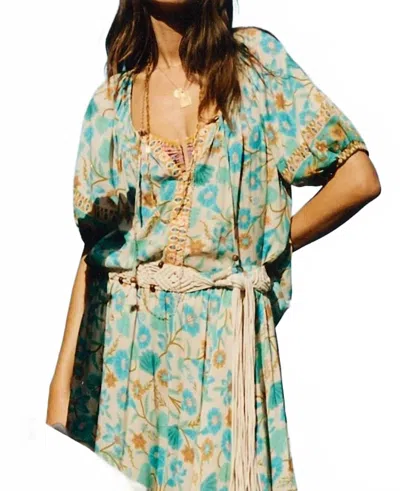 Spell Goldie Short Sleeve Blouse In Lagoon In Multi