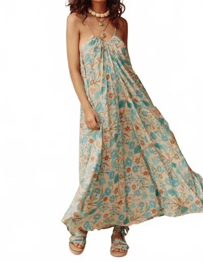 Spell Goldie Strappy Maxi Dress In Lagoon In Yellow