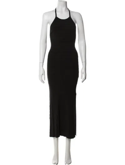 Pre-owned Spell Halterneck Long Dress In Black