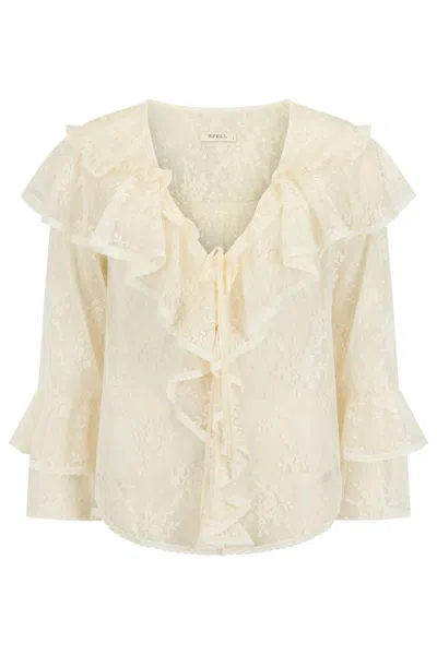 Spell Labyrinth Lace Blouse In Neutral
