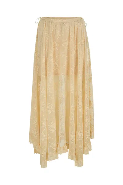 Spell Labyrinth Lace Maxi Skirt Peach Bliss In Neutral