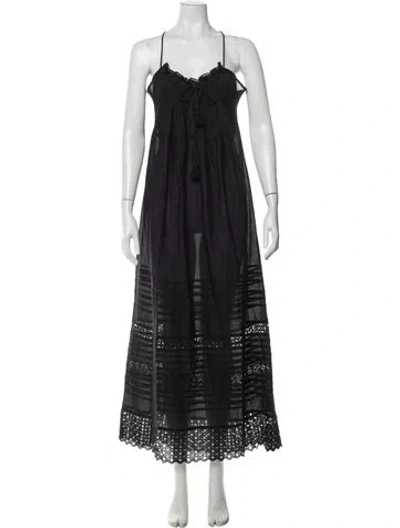 Pre-owned Spell Lace Pattern Long Dress In Black