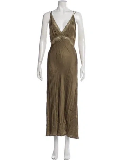 Pre-owned Spell Lace Pattern Long Dress In Green