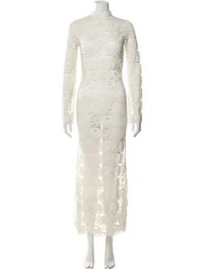 Pre-owned Spell Lace Pattern Long Dress In Neutral