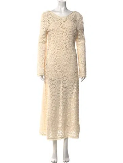 Pre-owned Spell Lace Pattern Long Dress In Neutral