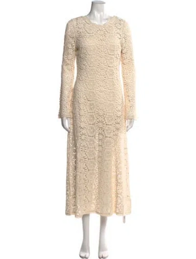 Pre-owned Spell Lace Pattern Long Dress In Neutrals