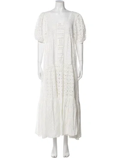 Pre-owned Spell Lace Pattern Long Dress W/ Tags In White