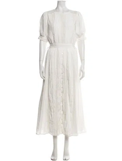 Pre-owned Spell Lace Pattern Long Dress W/ Tags In White
