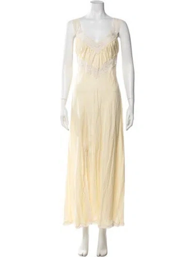 Pre-owned Spell Lace Pattern Long Dress W/ Tags In Yellow