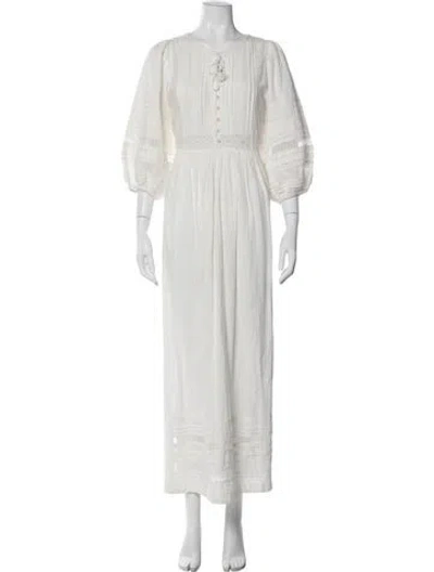 Pre-owned Spell Lace Pattern Long Dress In White