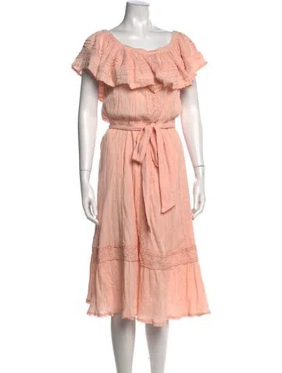 Pre-owned Spell Lace Pattern Midi Length Dress In Pink