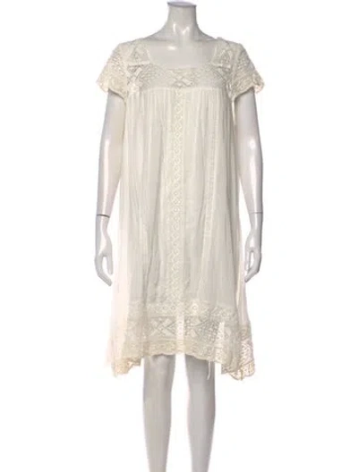 Pre-owned Spell Lace Pattern Mini Dress In Neutral