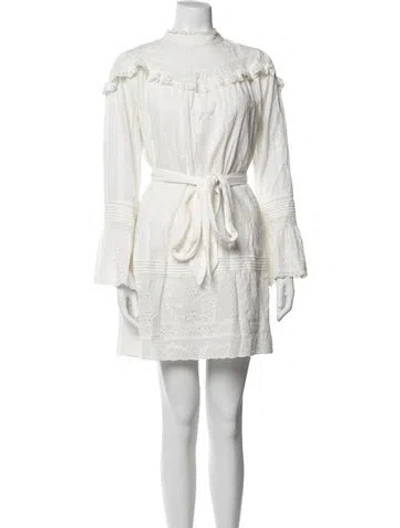 Pre-owned Spell Lace Pattern Mini Dress In White
