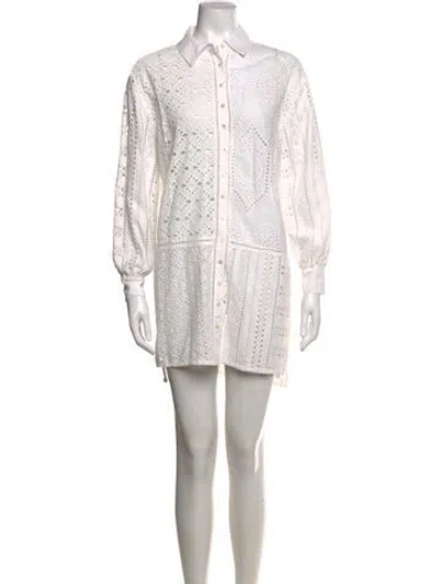 Pre-owned Spell Lace Pattern Mini Dress In White