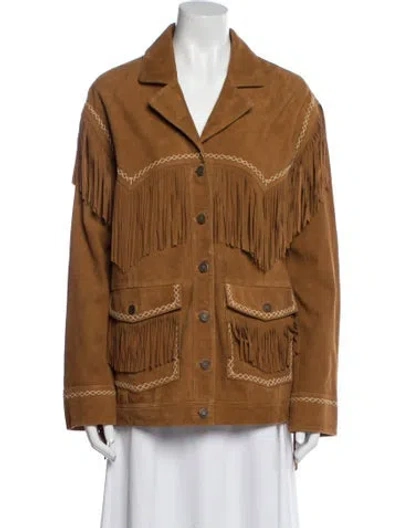 Pre-owned Spell Leather Utility Jacket In Brown