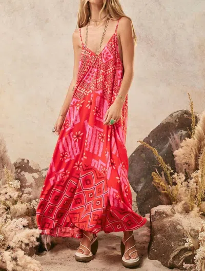 Spell Libertine Strappy Maxi Dress In Cayenne In Red