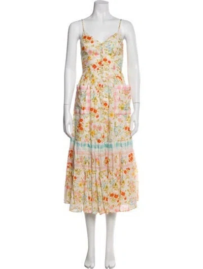 Pre-owned Spell Linen Long Dress W/ Tags In Neutral