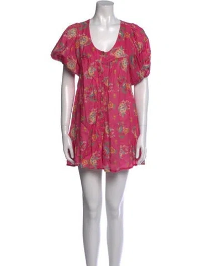 Pre-owned Spell Linen Mini Dress In Pink