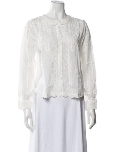 Pre-owned Spell Long Sleeve Blouse In White